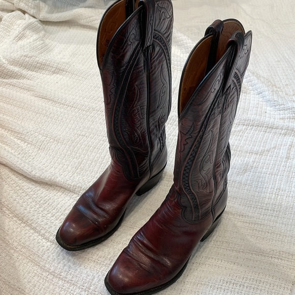 Lucchese Shoes - Lucchese Handmade Leather cowboy boots, women’s size 5, big kids size 3.5, used